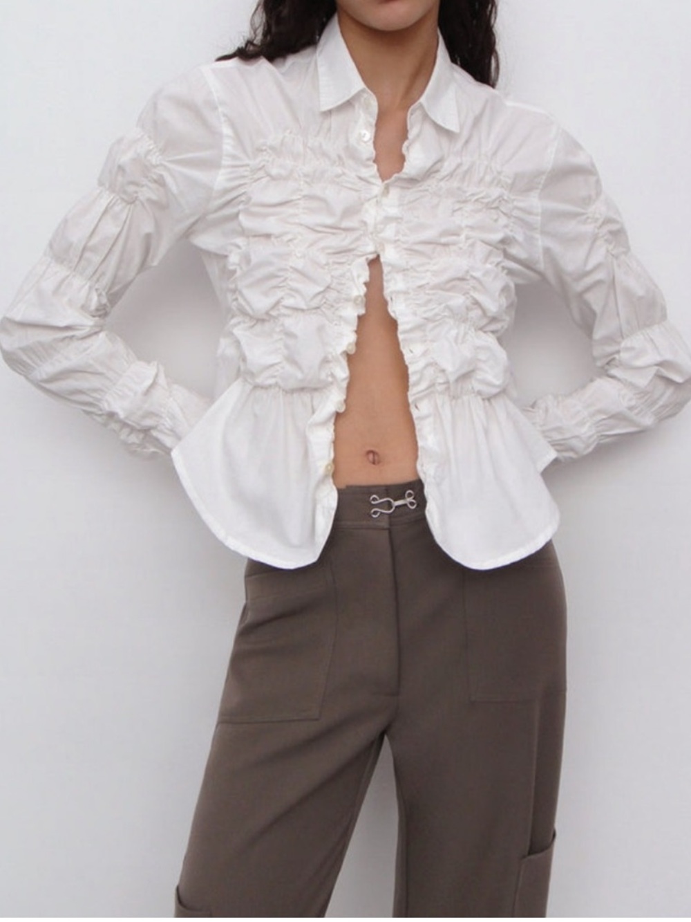 Gimaguas White Long-Sleeve Embroidered Shirt